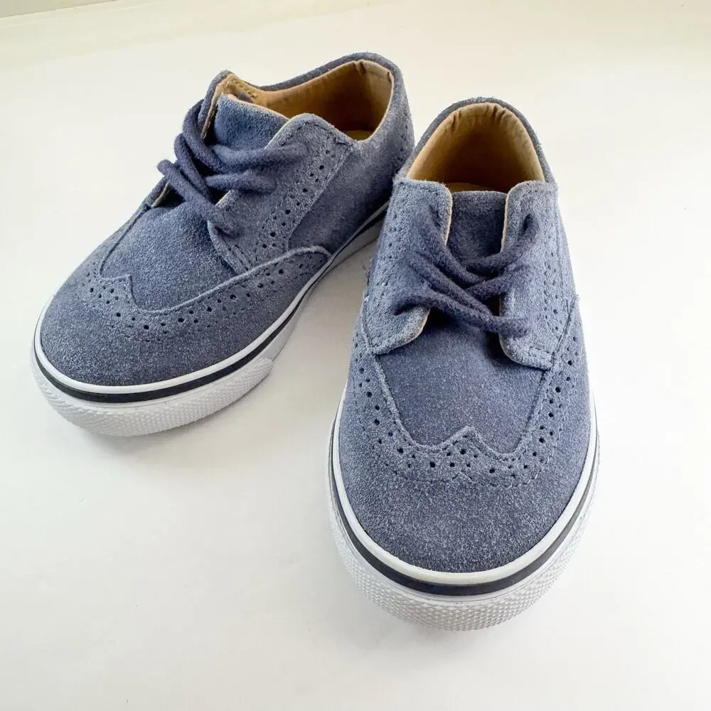 Janie and Jack Suede Wingtip Sneaker Size 7 Vintage‎ Indigo Boys Shoes